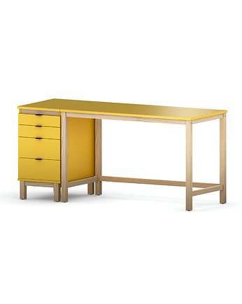 Proste biurko (100x50cm) z dostawką z szufladami (39x50cm) w wielu kolorach, VERYSIMPL