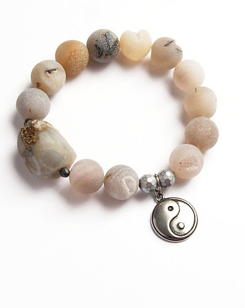 S A L E : UNIKATOWA bransoleta :: agat druzy, kaktusia