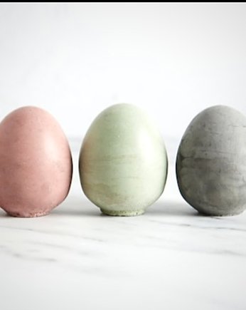 Zestaw 3 betonowe jajka wielkanocne, ozdobne jajo pisanka, pastelowe marmurek, GREEN FEVER Concrete Decor