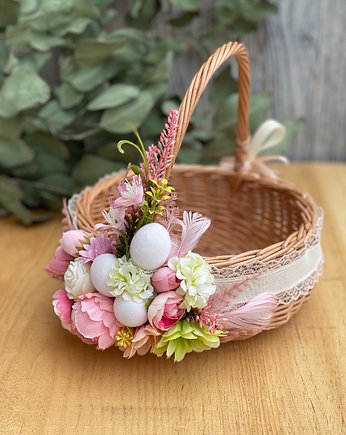 Koszyk na Wielkanoc, koszyczek wielkanocny wiklinowy, Rosa