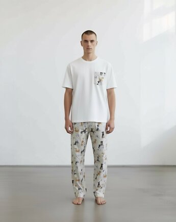 Piżama Unisex bawełniana w pieski, HisOutfit