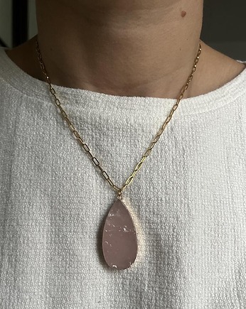 Łańcuszek z dużą zawieszką z kryształu górskiego, Gleeme Jewellery