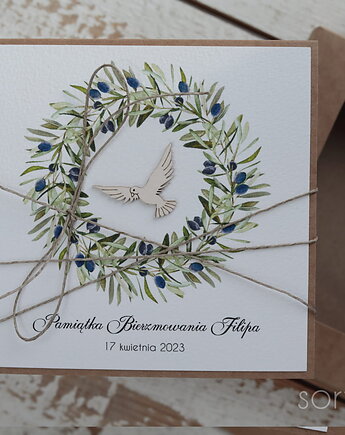 Oryginalna pamiątka bierzmowania - kartka na bierzmowanie, sorte