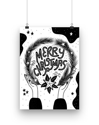 Plakat "Merry Christmas", Pracownia Artystyczna Patki