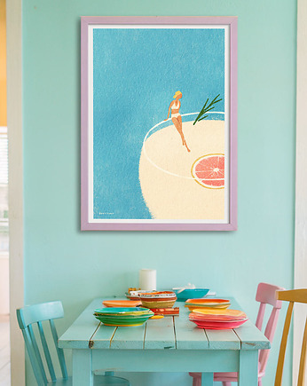 Wakacyjny koktajl - plakat gin & tonic, minimalmill