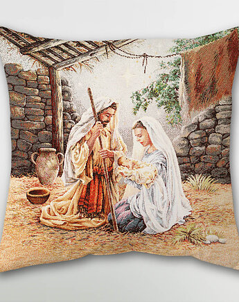 Poduszka gobelinowa na gwiazdkę z szopką, MOJAMAJA