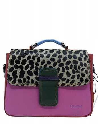 Torebka skórzana damska klasyczna rączka pasek ze skrawków OLIVKA, Olivka Warsaw