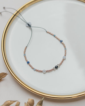 Bransoletka Ochrona - Onyks Labradoryt Chalcedon Lapis Kyanit, w hand works