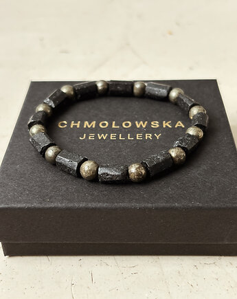 Bransoletka Męska Piryt i Turmalin, Chmolowska Jewellery