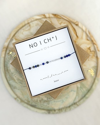 Bransoletka prezent - NO I CHUJ - Lapis, Księżycowy - intuicja - spokój, karolina kosior