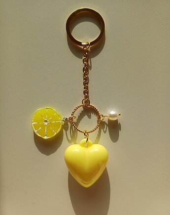 Brelok serce - cytryna -  stal szlachetna, s e n s e d  accessories