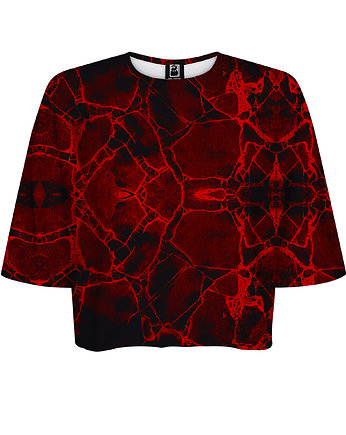 DR.CROW T-shirt Krótki CROP Marble Dark, DrCrow