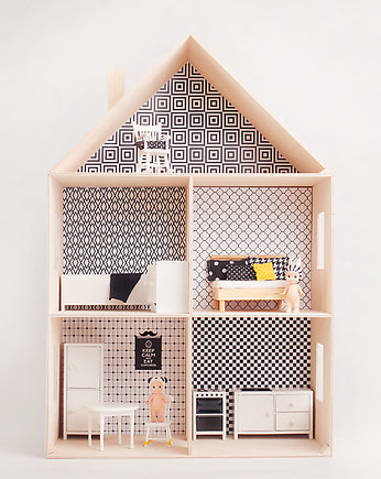 ECO DOMEK dla LALEK handmade POLKA z DREWNA , tralala studio