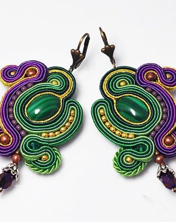 Sutaszowe kolczyki MALACHITY VIOLET, Sylwia Żak