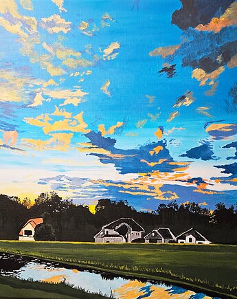 Odcienie Kaczawy, obraz akrylowy, pastelK.a Cz.