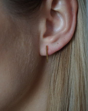 Pozłacane kolczyki pałeczki (krótkie) pr.925, VENA Jewellery