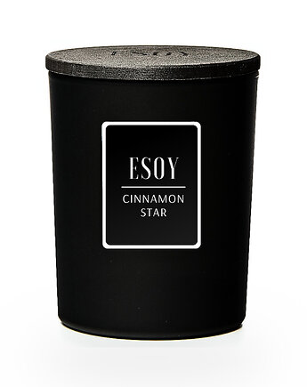 ŚWIECA SOJOWA CINNAMON STAR 200 ml - ciepło i przyprawy / czarne wieczko, ESOY