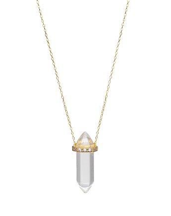 Naszyjnik kryształ górski- srebro 925 pozłacane, Coccola JEWELLERY