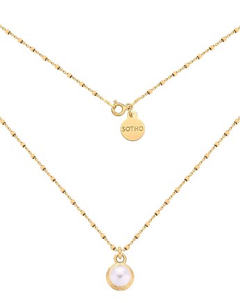 Złoty naszyjnik z perłą SWAROVSKI CRYSTAL, SOTHO