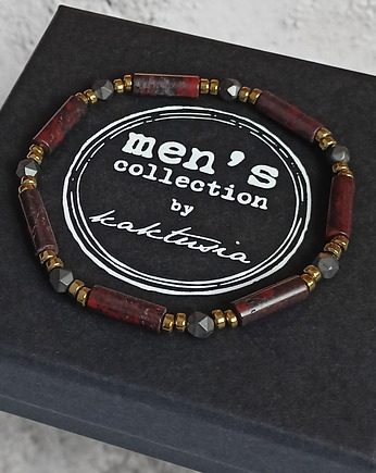 ANTYSTRESOWA, POPRAWIAJĄCA NASTRÓJ : delikatna bransoletka : jaspis, hematyt, kaktusia