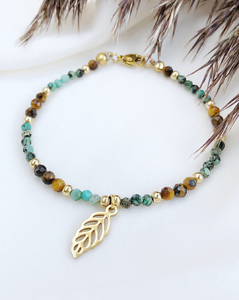 Bransoletka Little Luck Autumn Turkus Tygrysie Oko, Gleeme Jewellery