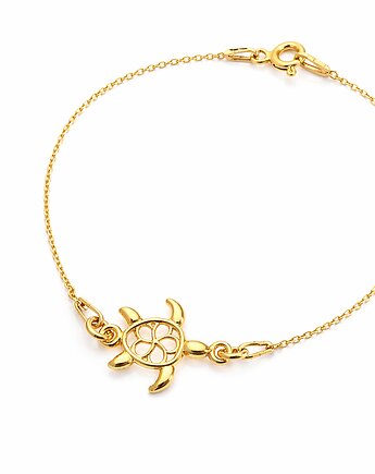 Bransoletka z żółwiem, złoty żółwik, Anemon Atelier