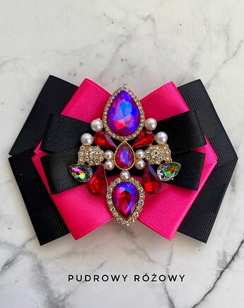 Brosza z kryształami w kolorze różowym  kameleon  New, Pudrowy Różowy
