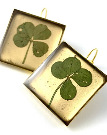 KOLCZYKI - Golden clover (koniczyna), DROBINY CZASU