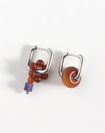 Srebrne kolczyki z kamieni naturalnych, ech studio