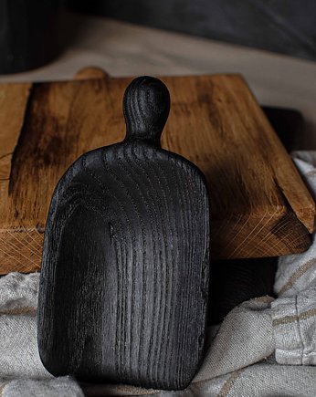 Rzeźbiona drewniana miarka, czerpak drewniany czarny Woodwasp, WoodWasp