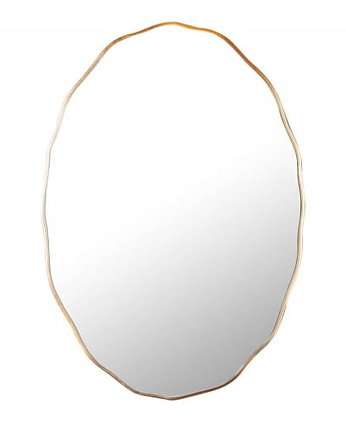 Lustro ścienne Elegancia asymetryczne owalne minimalistyczne złote 100cm, Home Design
