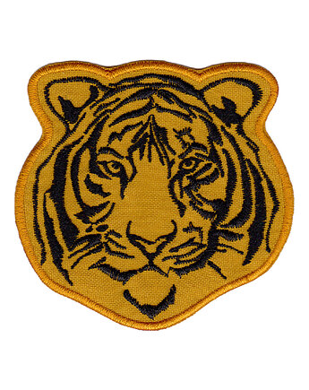 Naszywka naprasowanka tygrys termo haft 7,7x7,4cm, Wyszywane