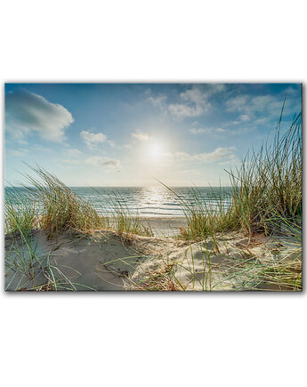 Obraz na płótnie - 100x70 cm - Plaża widok na morze (1-0728), raspberryEM