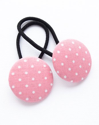 Gumki do włosów w kropki PEONY PINK, Momilio