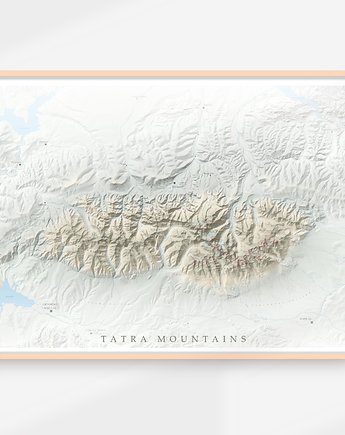 Plakat TATRY grafika góry, maps by P