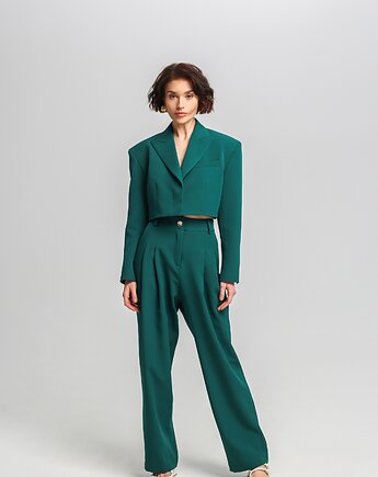 Spodnie z zaszewkami zielone, OSOBY - Prezent dla niej