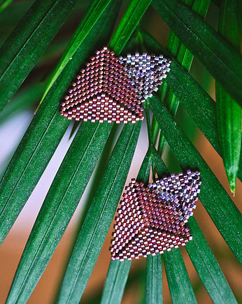 Trójkątne różowo-fioletowe kolczyki, All My Jewelry
