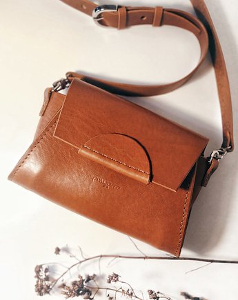 Mini B O X koniakowa skóra jucht, PAWDECO