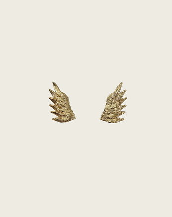 Złote kolczyki piórka- Angel, OSOBY - Prezent dla ukochanej