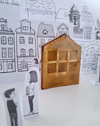 Domek ceramiczny kafelek, Wooden Love