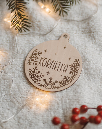 Bombka drewniana na choinkę personalizowana, Decorify