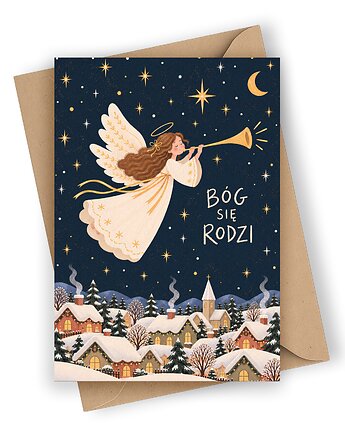 Kartka świąteczna- Bóg się rodzi, Czarna Owca Karteczki