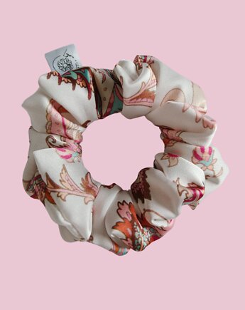 Satynowa gumka satynowa scrunchie owijka frotka orientalny róż MIDI, Capillum