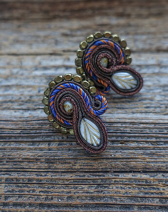 Kolczyki soutache Jesienny liść, Mró Soutache