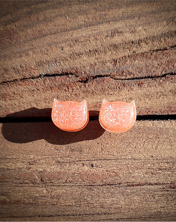 Kolczyki sztyfty pudrowy róż, Figa handmade accessories