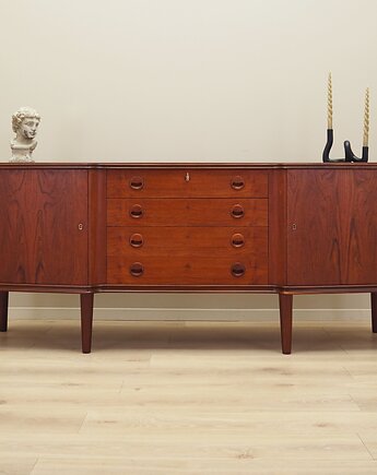 Sideboard tekowy, duński design, lata 60, produkcja: Dania, Przetwory design