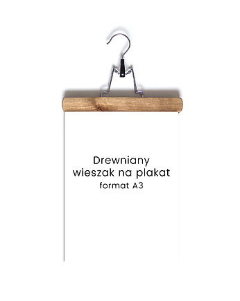 Drewniany wieszak na plakat A3, OSOBY - Prezent dla nauczyciela