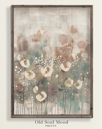 Plakat Vintage Abstrakcja z kwiatami, Old Soul Mood Prints