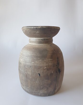 Wazon drewniany vintage 24/19 cm nr.02, naniby