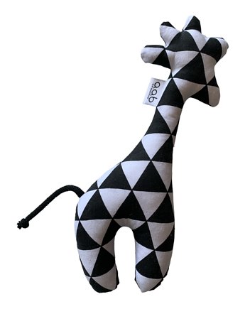Żyrafa Czarno-biała- grzechotka z bawełny, aab creative